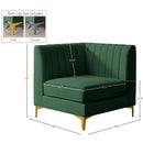 Meridian Alina Green Velvet Corner Chair IMAGE 17