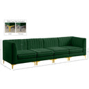 Meridian Alina Green Velvet Modular Sofa IMAGE 17