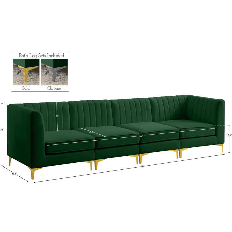 Meridian Alina Green Velvet Modular Sofa IMAGE 17