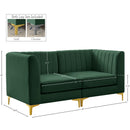 Meridian Alina Green Velvet Modular Sofa IMAGE 17