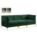 Meridian Alina Green Velvet Modular Sofa IMAGE 17