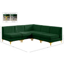 Meridian Alina Green Velvet Modular Sectional IMAGE 17