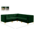Meridian Alina Green Velvet Modular Sectional IMAGE 17