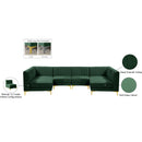 Meridian Alina Green Velvet Modular Sectional IMAGE 15