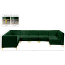 Meridian Alina Green Velvet Modular Sectional IMAGE 18