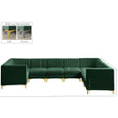 Meridian Alina Green Velvet Modular Sectional IMAGE 19