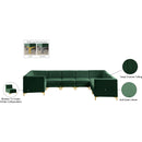 Meridian Alina Green Velvet Modular Sectional IMAGE 20
