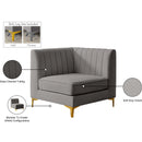Meridian Alina Grey Velvet Corner Chair IMAGE 18