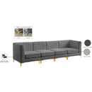 Meridian Alina Grey Velvet Modular Sofa IMAGE 18