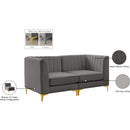Meridian Alina Grey Velvet Modular Sofa IMAGE 18