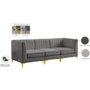 Meridian Alina Grey Velvet Modular Sofa IMAGE 18