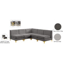 Meridian Alina Grey Velvet Modular Sectional IMAGE 18