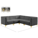 Meridian Alina Grey Velvet Modular Sectional IMAGE 17