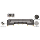 Meridian Alina Grey Velvet Modular Sectional IMAGE 15