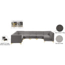 Meridian Alina Grey Velvet Modular Sectional IMAGE 19