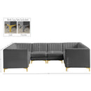 Meridian Alina Grey Velvet Modular Sectional IMAGE 20