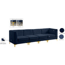 Meridian Alina Navy Velvet Modular Sofa IMAGE 18