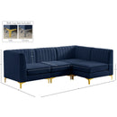 Meridian Alina Navy Velvet Modular Sectional IMAGE 20