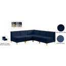 Meridian Alina Navy Velvet Modular Sectional IMAGE 18