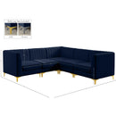 Meridian Alina Navy Velvet Modular Sectional IMAGE 17