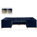 Meridian Alina Navy Velvet Modular Sectional IMAGE 20