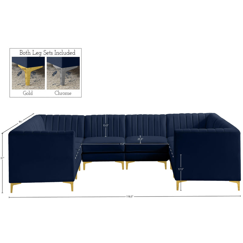 Meridian Alina Navy Velvet Modular Sectional IMAGE 20