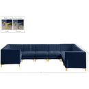Meridian Alina Navy Velvet Modular Sectional IMAGE 19