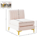 Meridian Alina Pink Velvet Armless Chair IMAGE 18