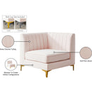 Meridian Alina Pink Velvet Corner Chair IMAGE 18