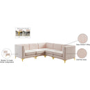 Meridian Alina Pink Velvet Modular Sectional IMAGE 18