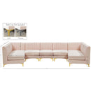 Meridian Alina Pink Velvet Modular Sectional IMAGE 14