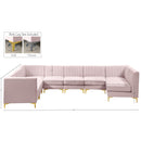 Meridian Alina Pink Velvet Modular Sectional IMAGE 18