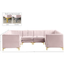 Meridian Alina Pink Velvet Modular Sectional IMAGE 20