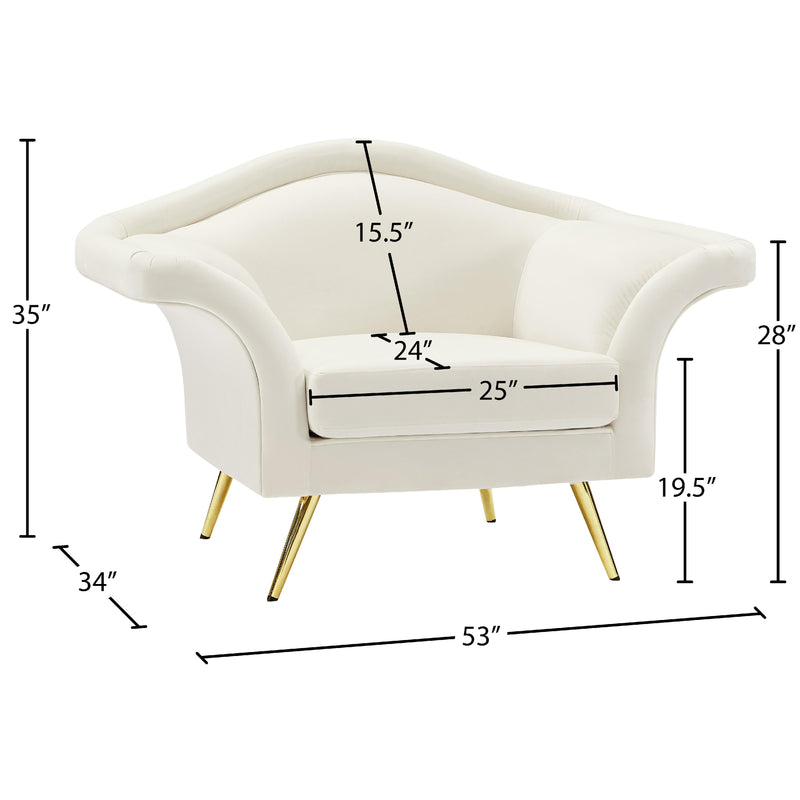 Meridian Lips Cream Velvet Chair IMAGE 15