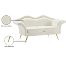 Meridian Lips Cream Velvet Loveseat IMAGE 16