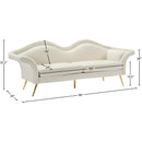 Meridian Lips Cream Velvet Sofa IMAGE 15