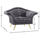 Meridian Lips Grey Velvet Chair IMAGE 15