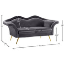 Meridian Lips Grey Velvet Loveseat IMAGE 15