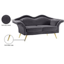 Meridian Lips Grey Velvet Loveseat IMAGE 16