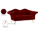 Meridian Lips Red Velvet Loveseat IMAGE 16