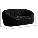 Meridian Elijah Black Velvet Loveseat IMAGE 10