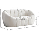 Meridian Elijah Cream Velvet Loveseat IMAGE 10