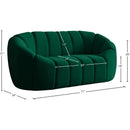 Meridian Elijah Green Velvet Loveseat IMAGE 10