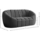 Meridian Elijah Grey Velvet Loveseat IMAGE 10