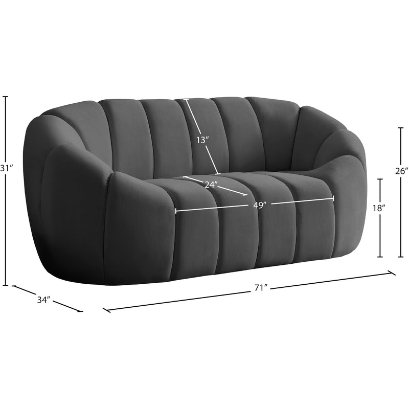 Meridian Elijah Grey Velvet Loveseat IMAGE 10