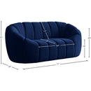 Meridian Elijah Navy Velvet Loveseat IMAGE 10