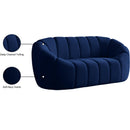 Meridian Elijah Navy Velvet Loveseat IMAGE 11