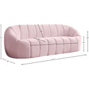 Meridian Elijah Pink Velvet Sofa IMAGE 10