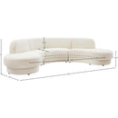 Meridian Rosa Cream Velvet 3 pc Sectional (3 Boxes) IMAGE 13
