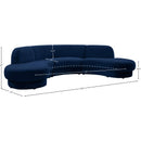 Meridian Rosa Navy Velvet 3 pc Sectional (3 Boxes) IMAGE 13